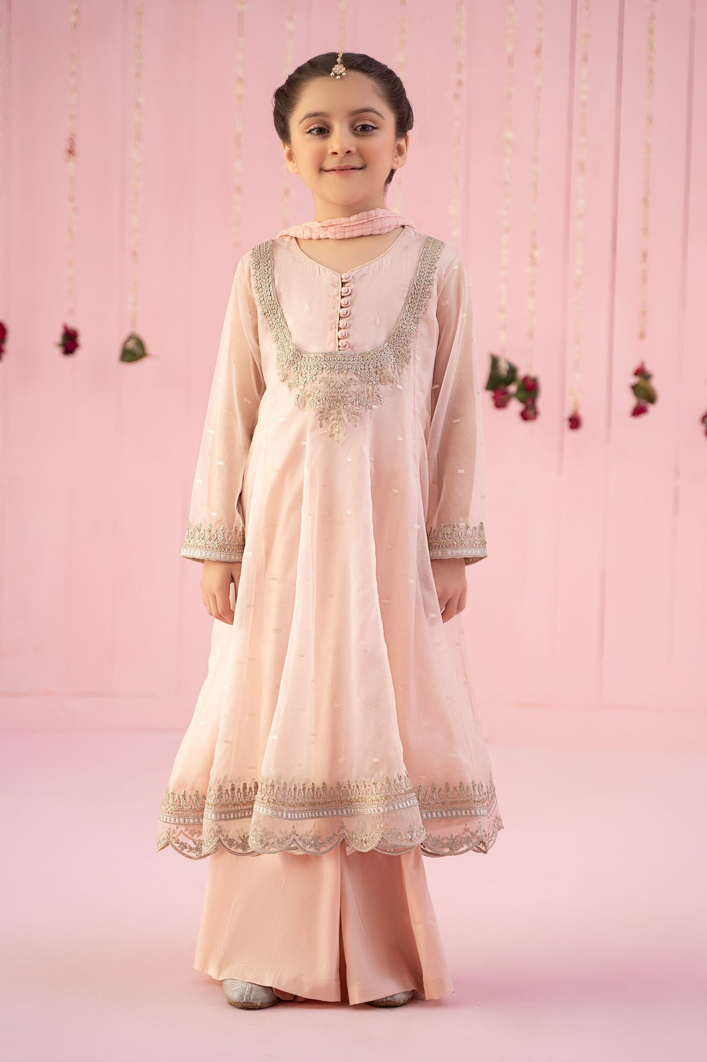 Maria B | 3 Piece Embroidered Organza Suit | MKS-EF24-19 4-Feb Pink