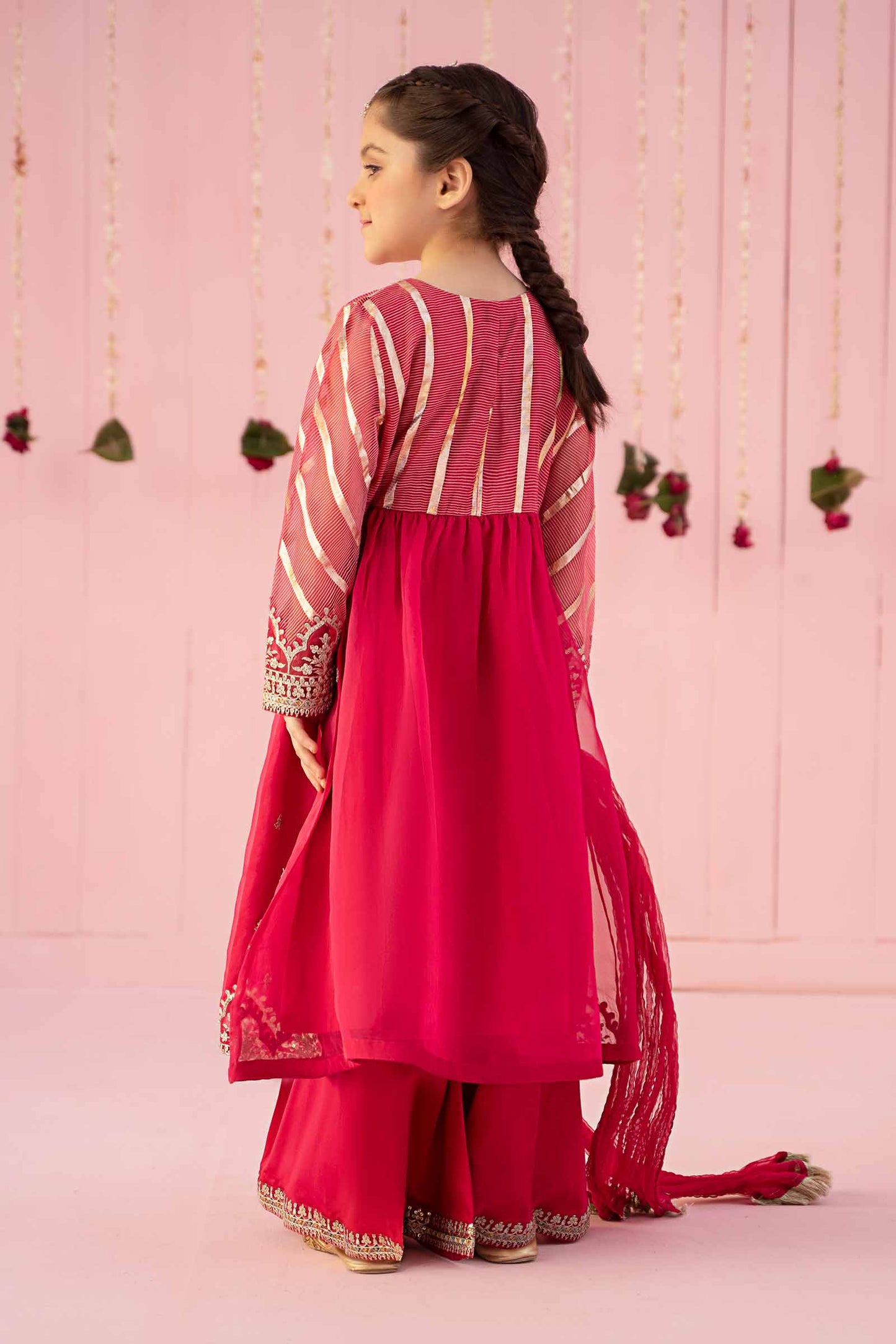 Maria B | 3 Piece Embroidered Organza Suit | MKS-EF24-27 12-Oct Pink
