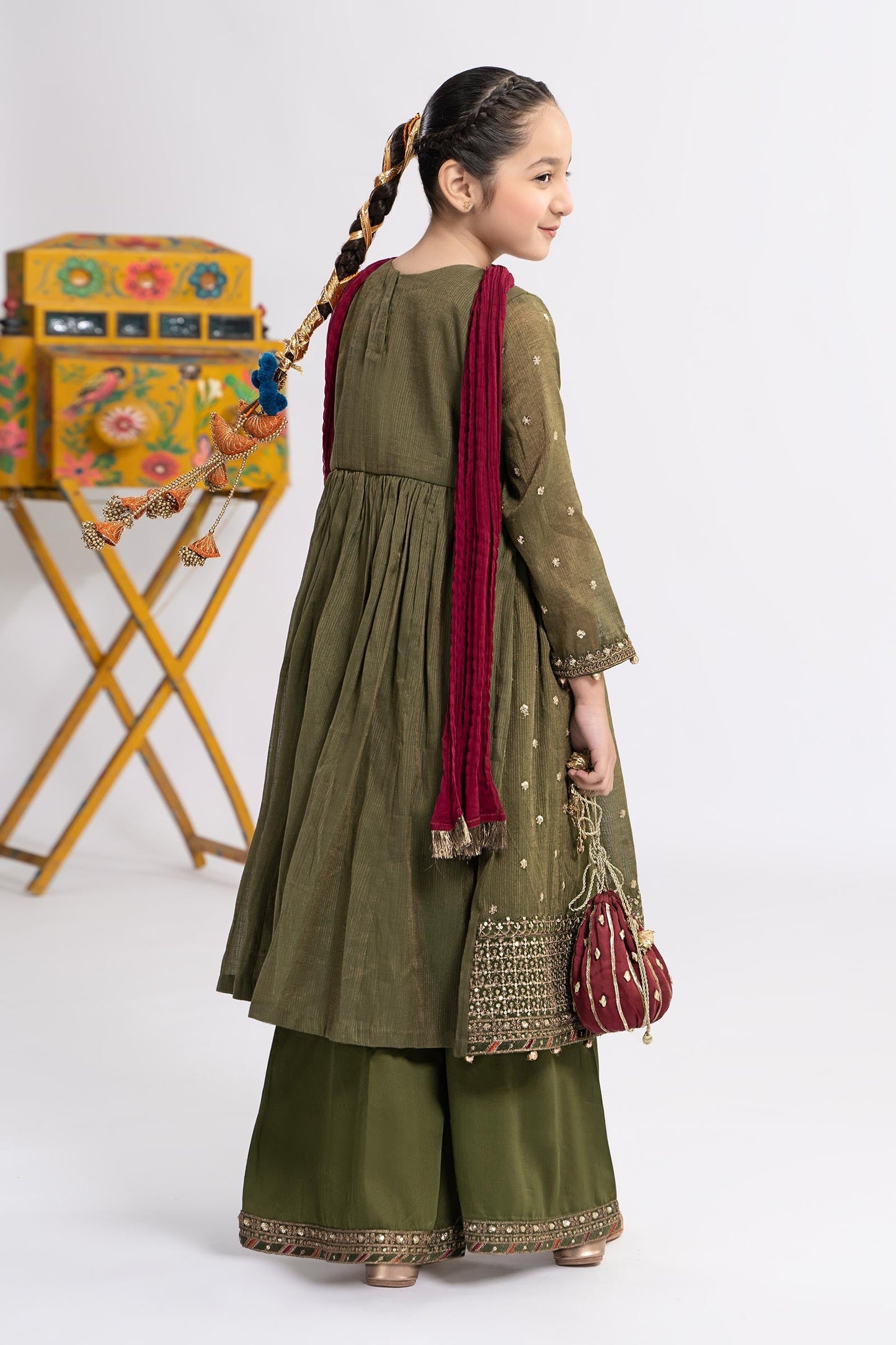 Maria B | 3 Piece Embroidered Zari Lawn Suit | MKS-EF24-33 14-Dec Green