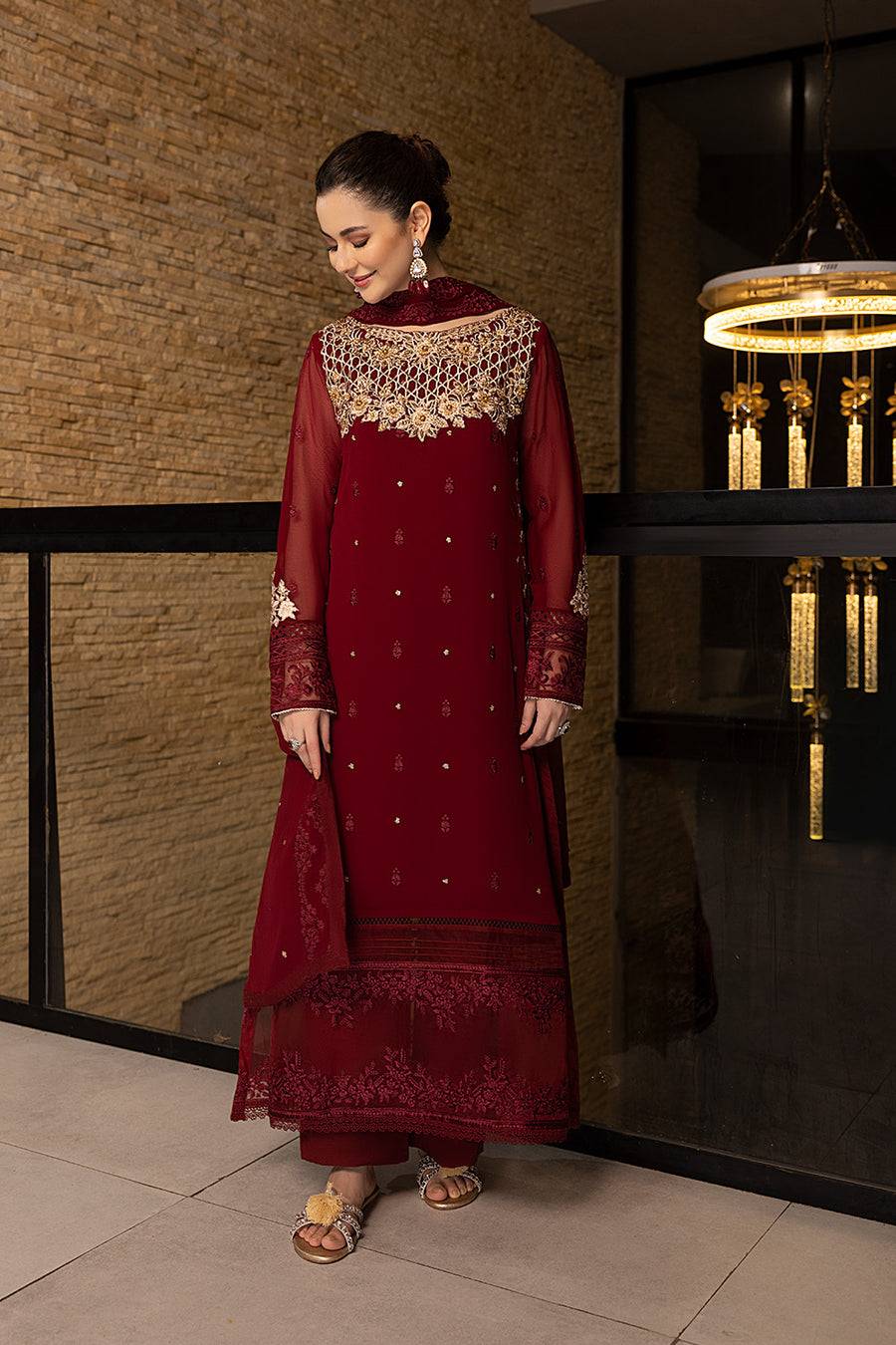 Azure | Embroidered Chiffon Collection | Mookaite - Pakistani Designer Dress - by Sobia Nazir | Type: Luxury - 100% Original at Saira Sultan