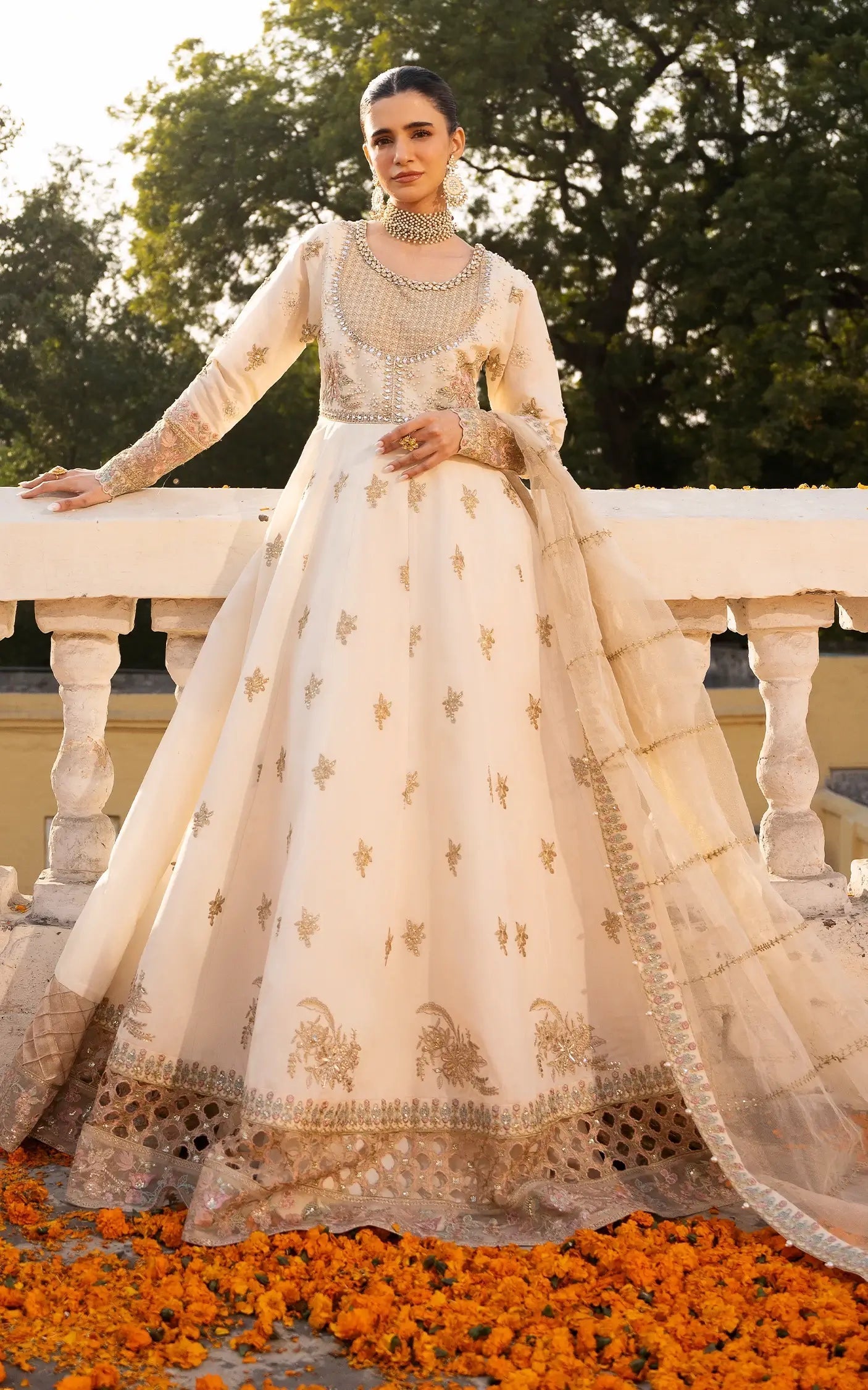 Asifa and Nabeel | Sunehri Eid 25 | Motia-(SEF25-08) S Ivory Paper Cotton