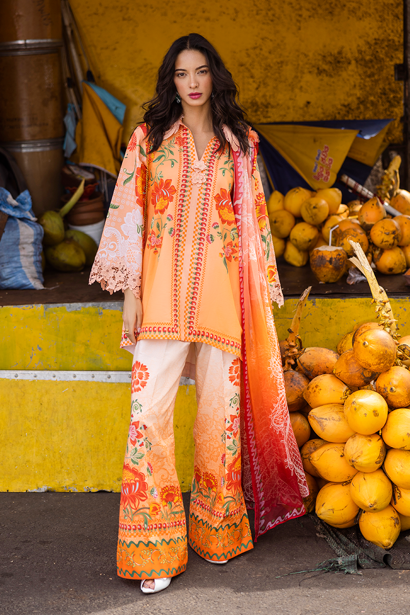 Mushq | La Dolce Hemline Prints 25 | Noemi XS Pinkish Orange Lawn