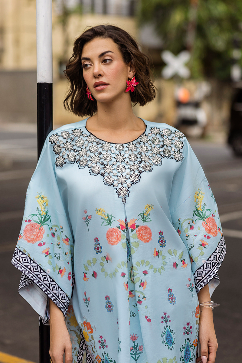 Mushq | La Dolce Hemline Prints 25 | Nerina L Sky Blue Lawn
