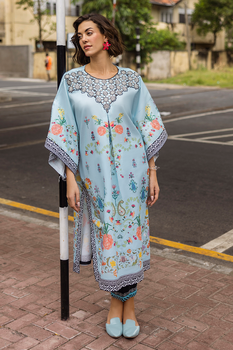 Mushq | La Dolce Hemline Prints 25 | Nerina S Sky Blue Lawn