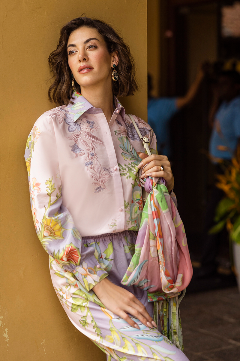 Mushq | La Dolce Hemline Prints 25 | Erminia S Purple Gray Lawn