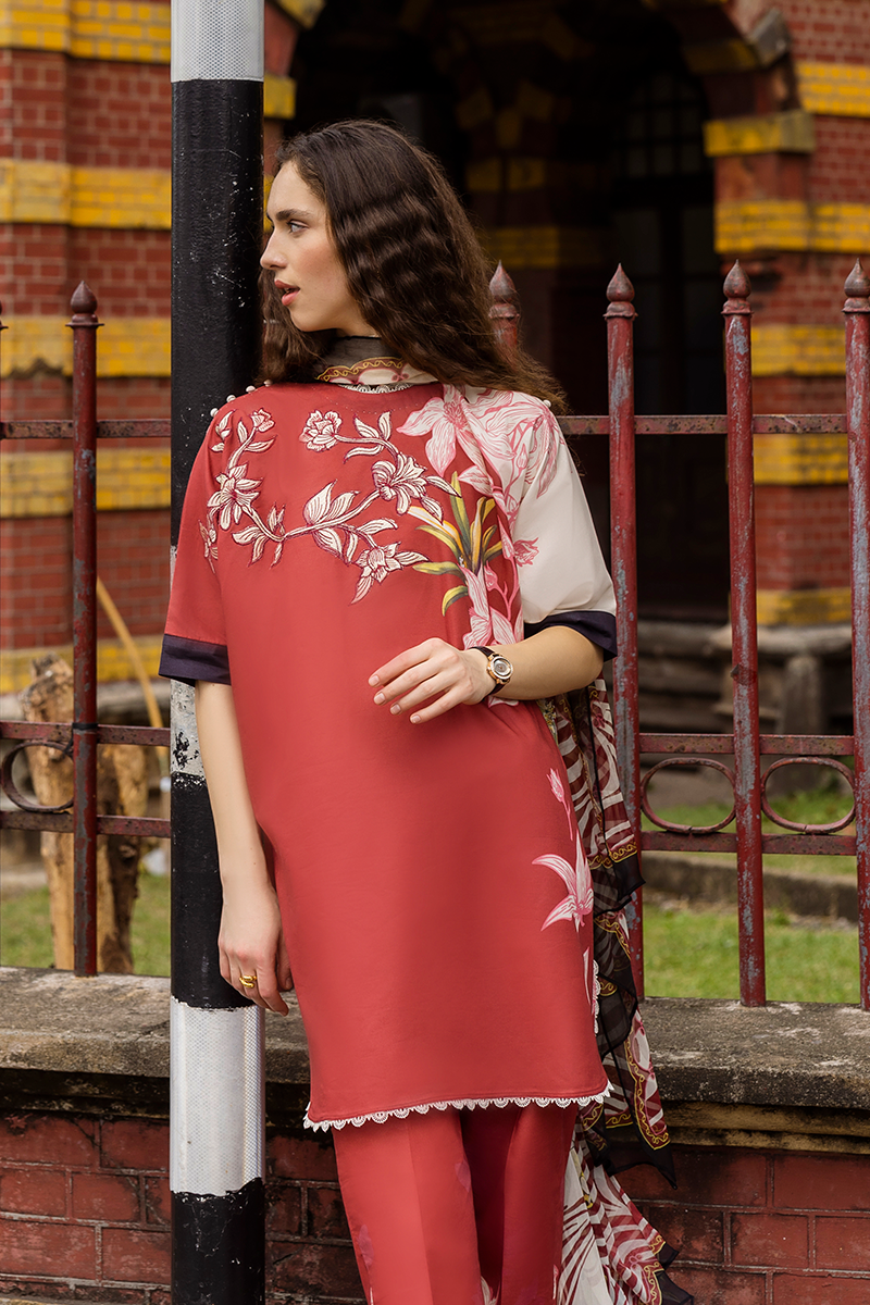 Mushq | La Dolce Hemline Prints 25 | Fiorella M Maroon Lawn