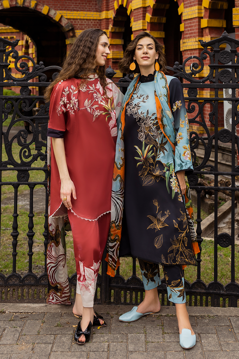 Mushq | La Dolce Hemline Prints 25 | Fiorella S Maroon Lawn