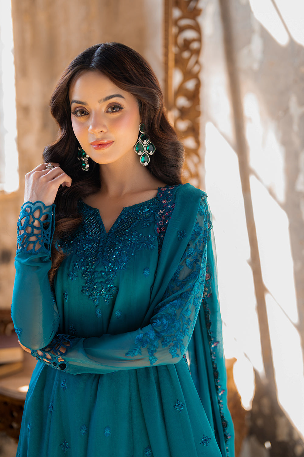 Azure | Ensembles | Mystic Teal - Pakistani Designer Dress - by Azure - Type : Ladies Clothes - 100% Original at Saira Sultan
