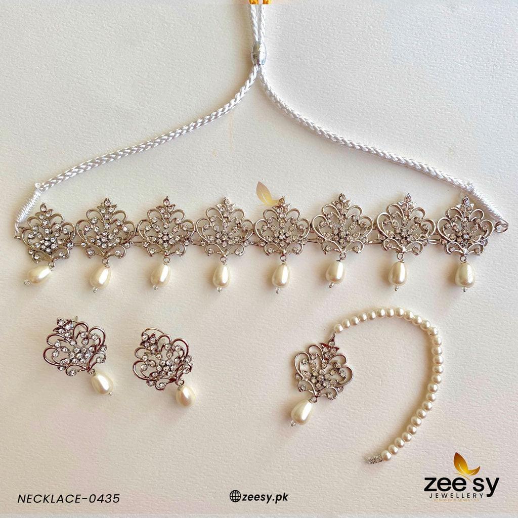 Ayeza Khan Necklace-0435 Silver Pearl