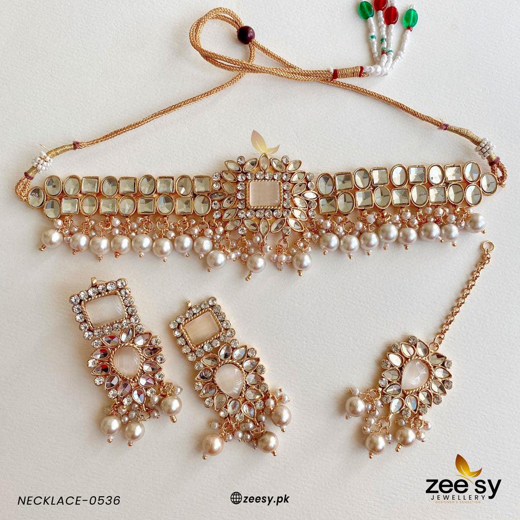 Kundan Necklace-0536 Pearl