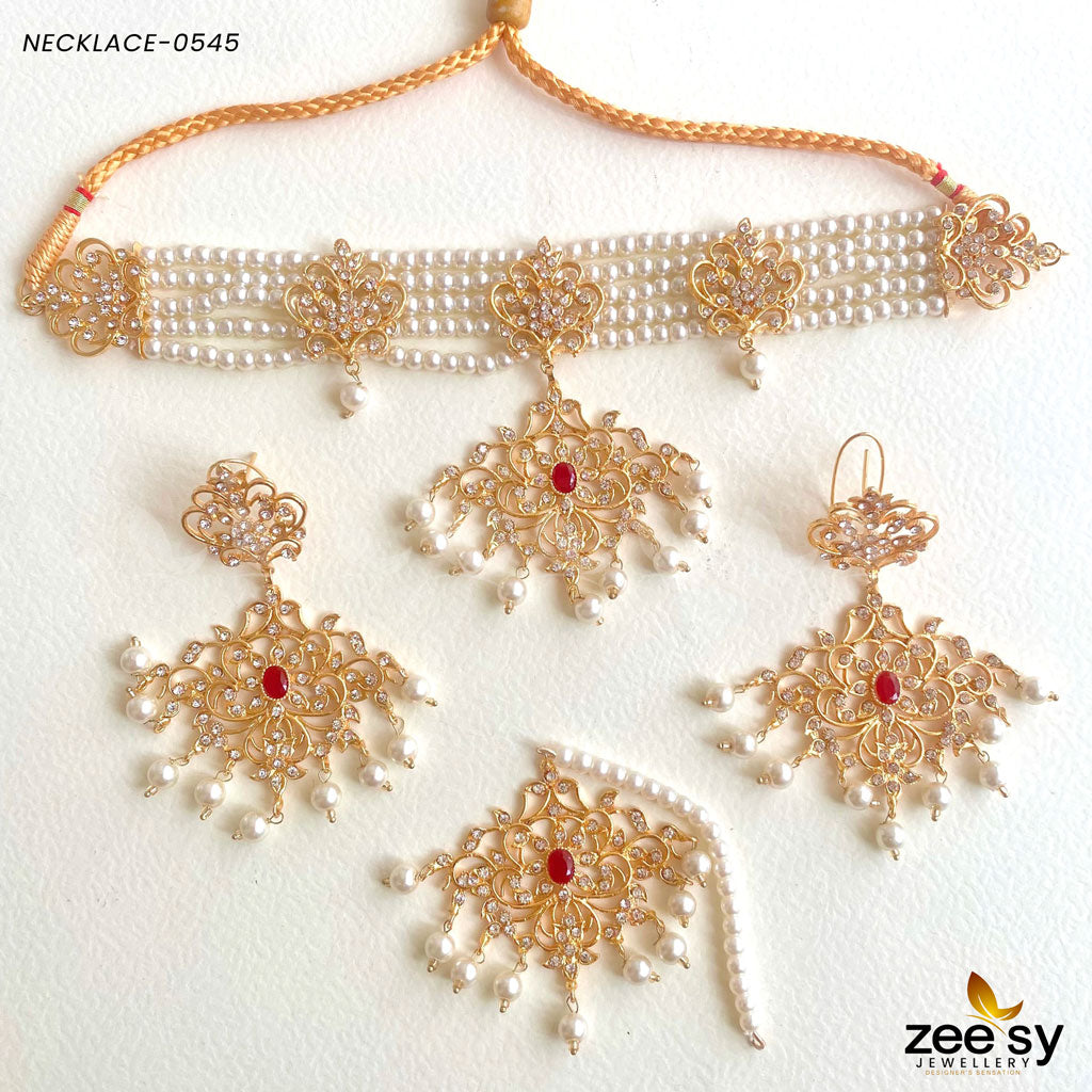 Sunflower Necklace-0545 Red