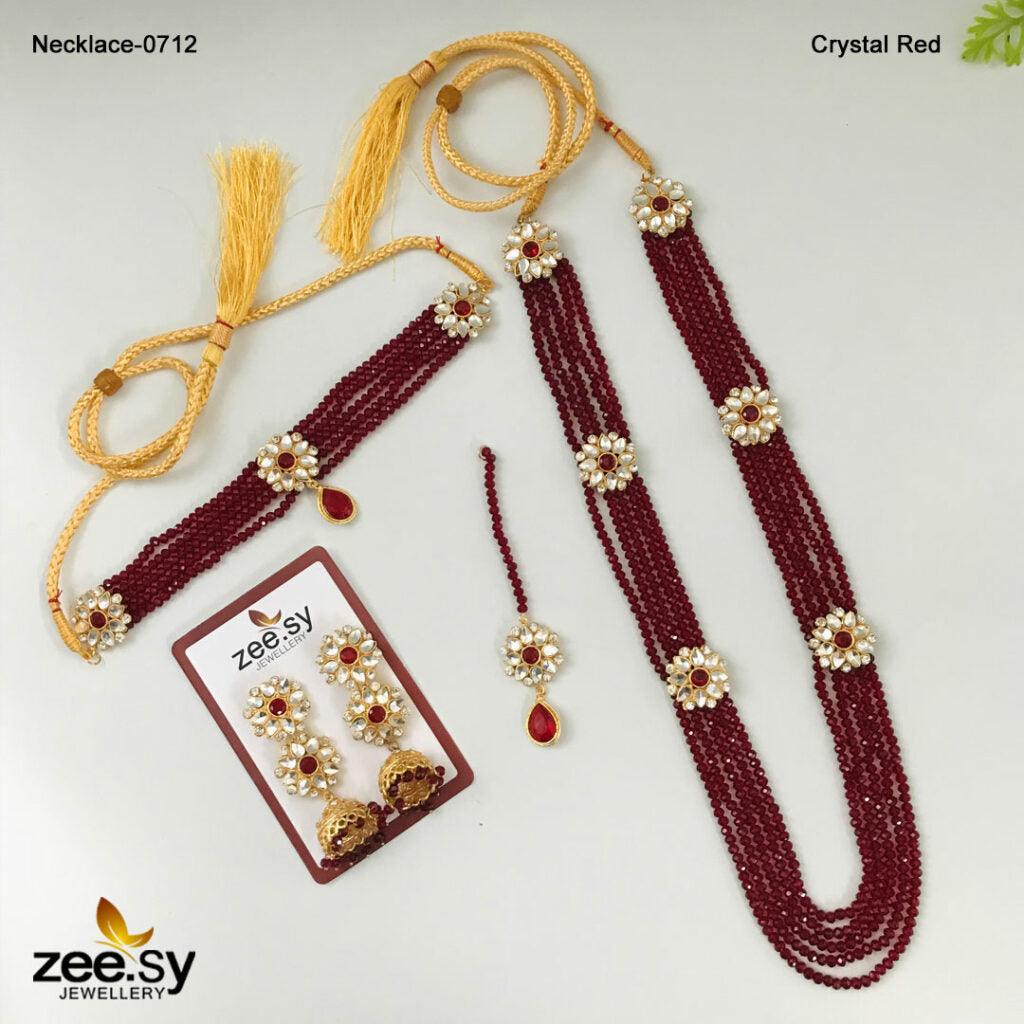 Mala Necklace-0712 Crystal Red