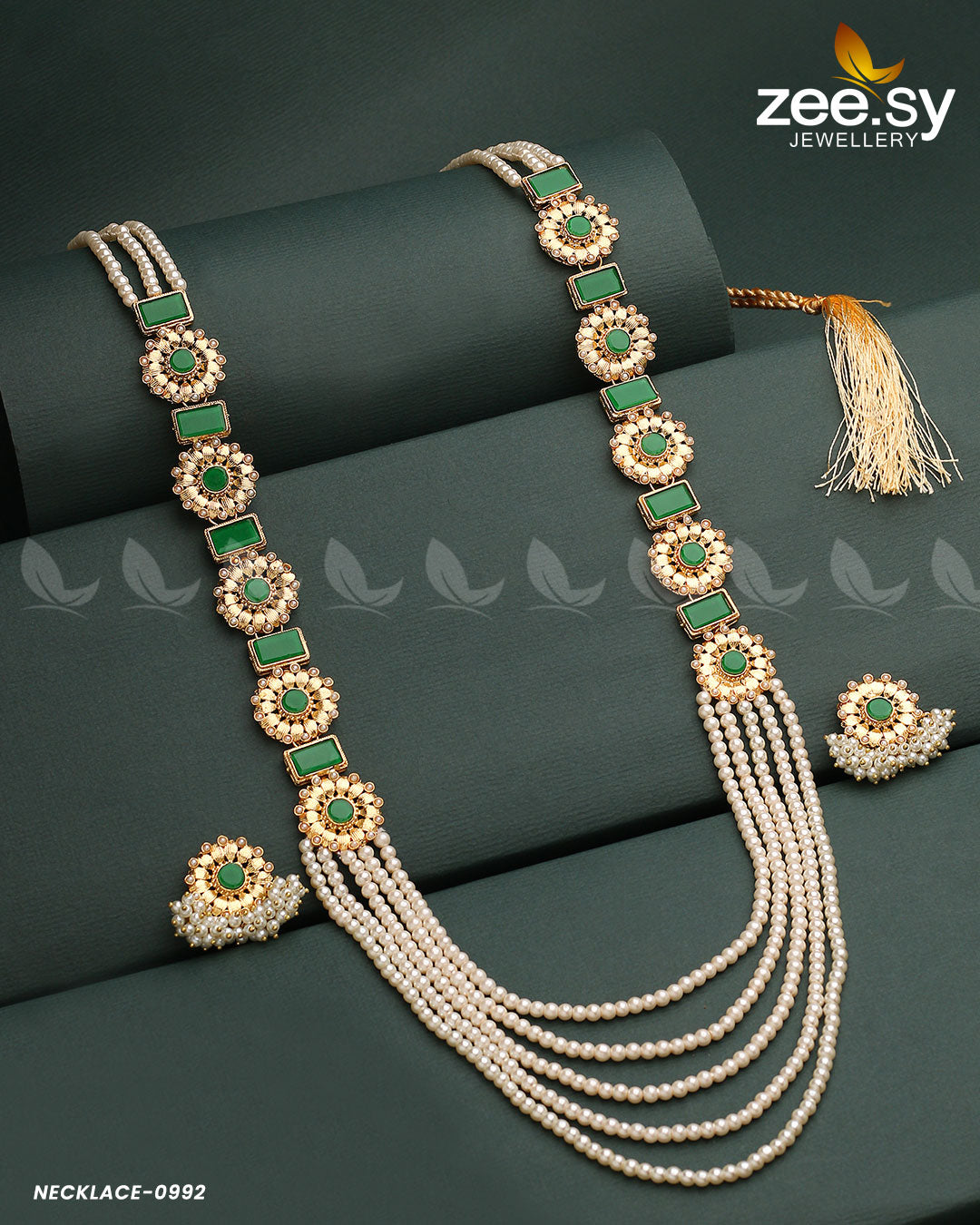 Mala Necklace-0944 Pearl Green