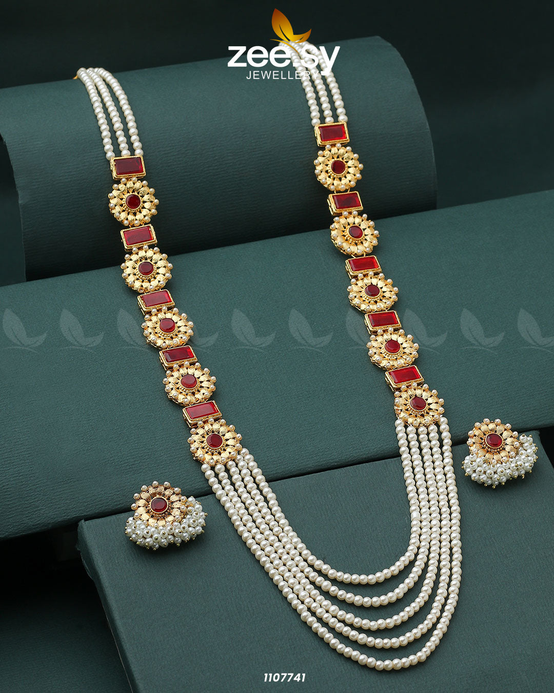 Mala Necklace-0944 Pearl Red