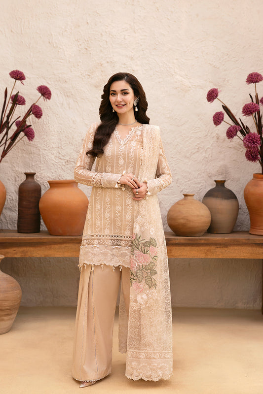 Saira Rizwan | Luxury Lawn 25 | MADONNA-SRL25-08 XS Beige Lawn
