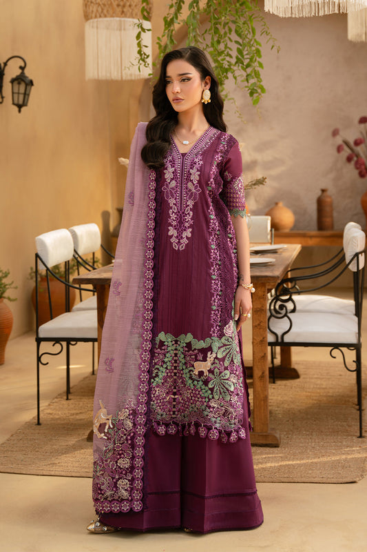 Saira Rizwan | Luxury Lawn 25 | VALERIE-SRL25-11 XS Plum Lawn
