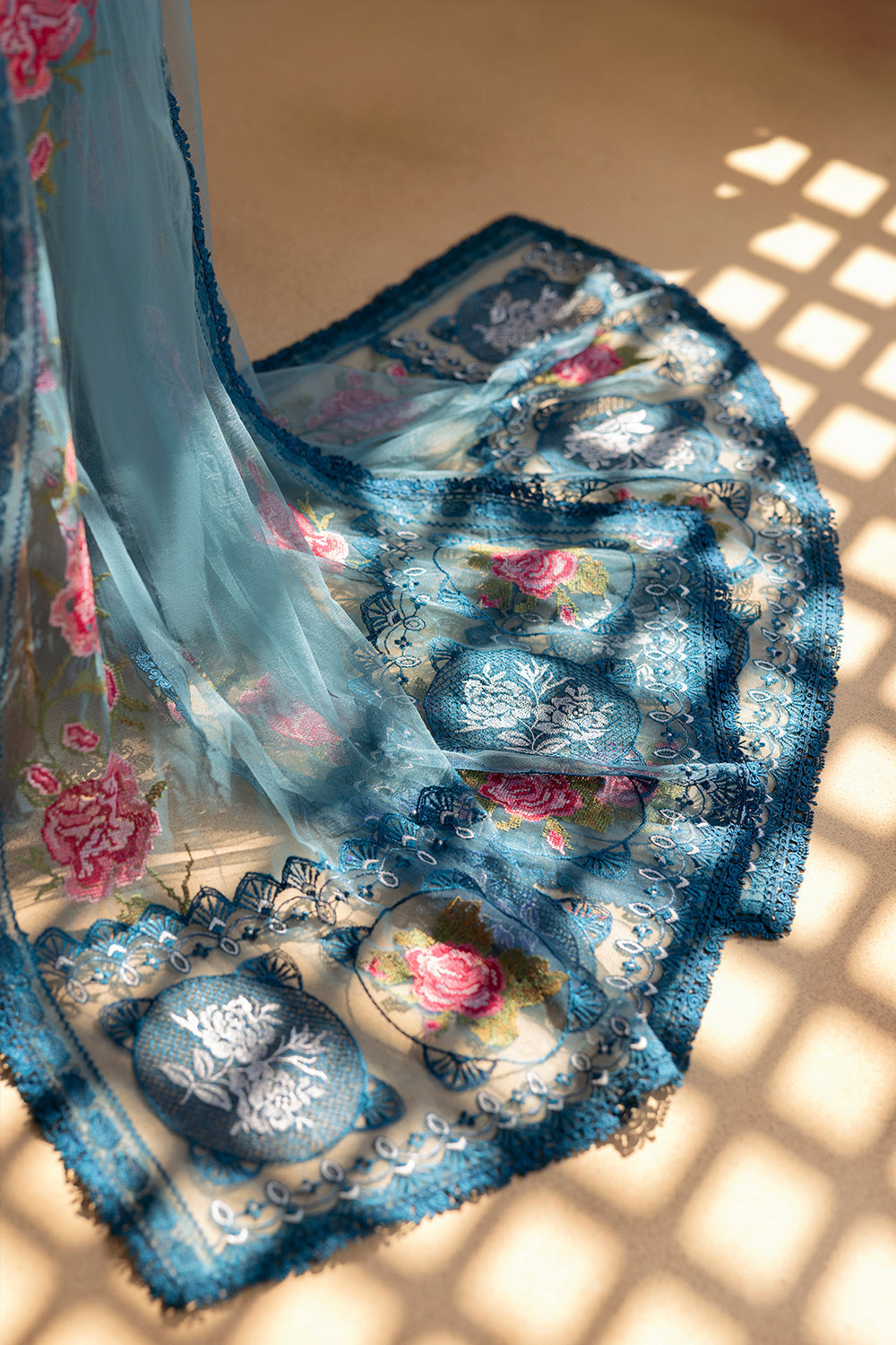 Saira Rizwan | Luxury Lawn 25 | ALMA-SRL25-12 XL Dark Teal Lawn