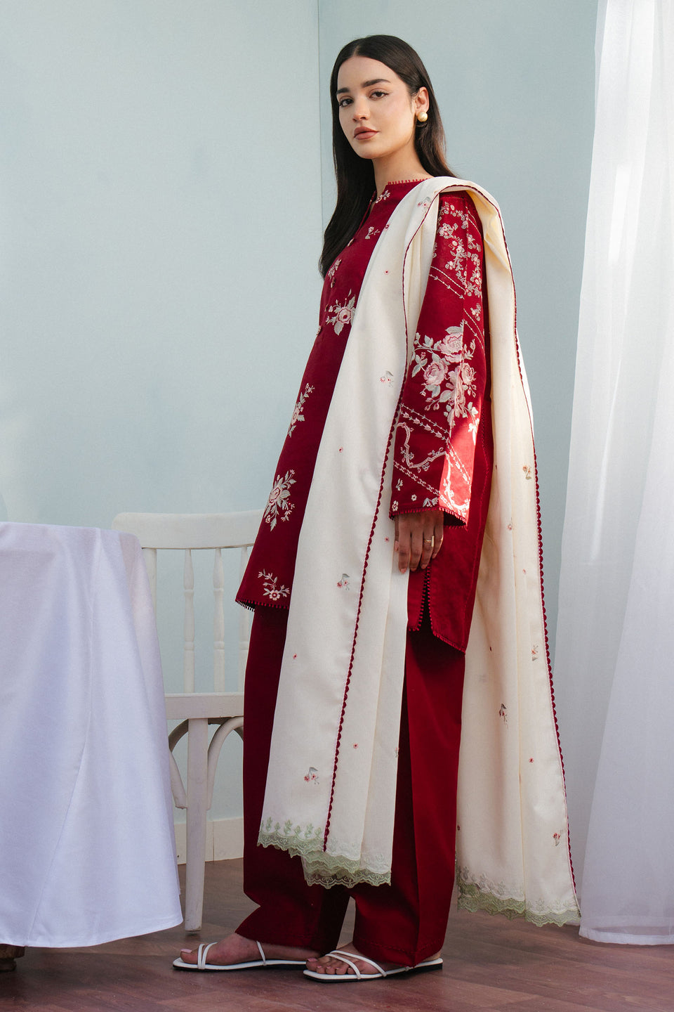 Zara Shahjahan | Coco Lawn 25 | NORA-10A L Maroon Lawn
