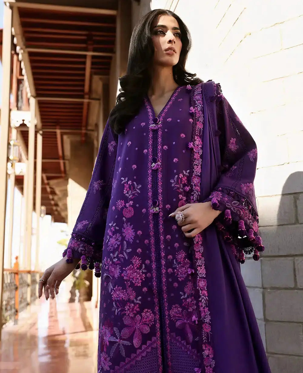 Republic Womenswear | Noemei Luxury Shawl 23 | NWU23-D1-B - Pakistani Designer Dress - by Republic Womenswear | Type: Luxury - 100% Original at Saira Sultan