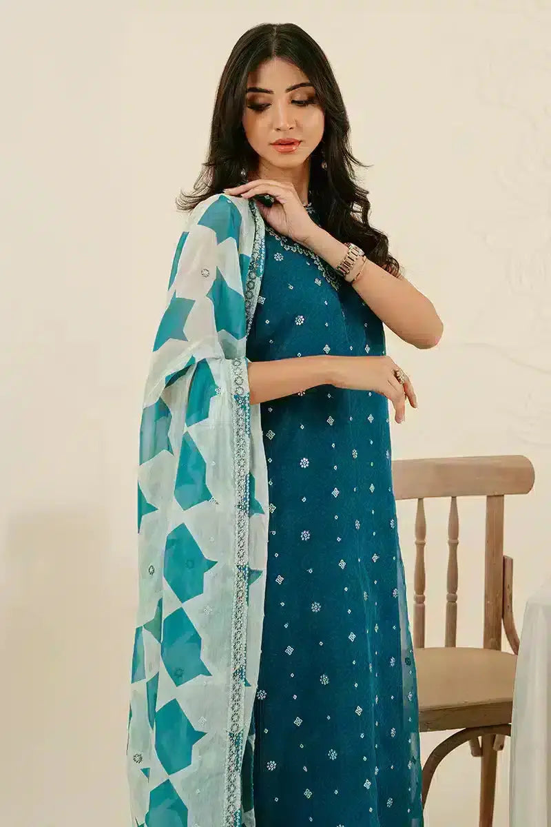 Cross Stitch | Wedding Festive 23 | Freckle Teal - Pakistani Designer Dress - by Cross Stitch | Type: Formal - 100% Original at Saira Sultan