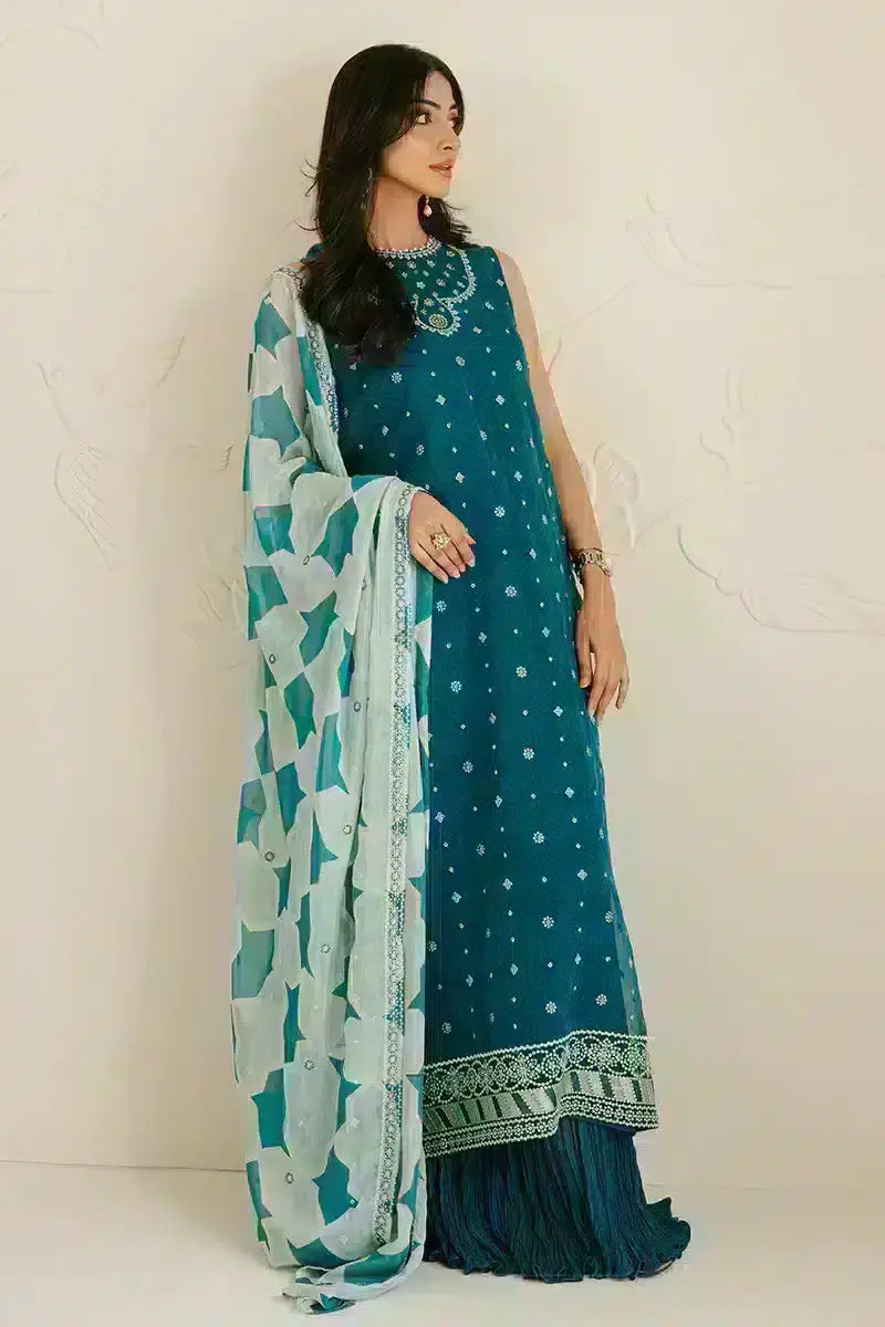 Cross Stitch | Wedding Festive 23 | Freckle Teal - Pakistani Designer Dress - by Cross Stitch | Type: Formal - 100% Original at Saira Sultan