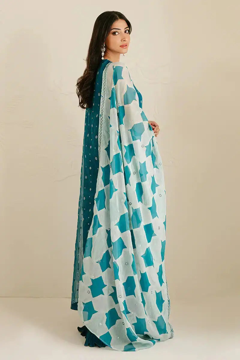 Cross Stitch | Wedding Festive 23 | Freckle Teal - Pakistani Designer Dress - by Cross Stitch | Type: Formal - 100% Original at Saira Sultan