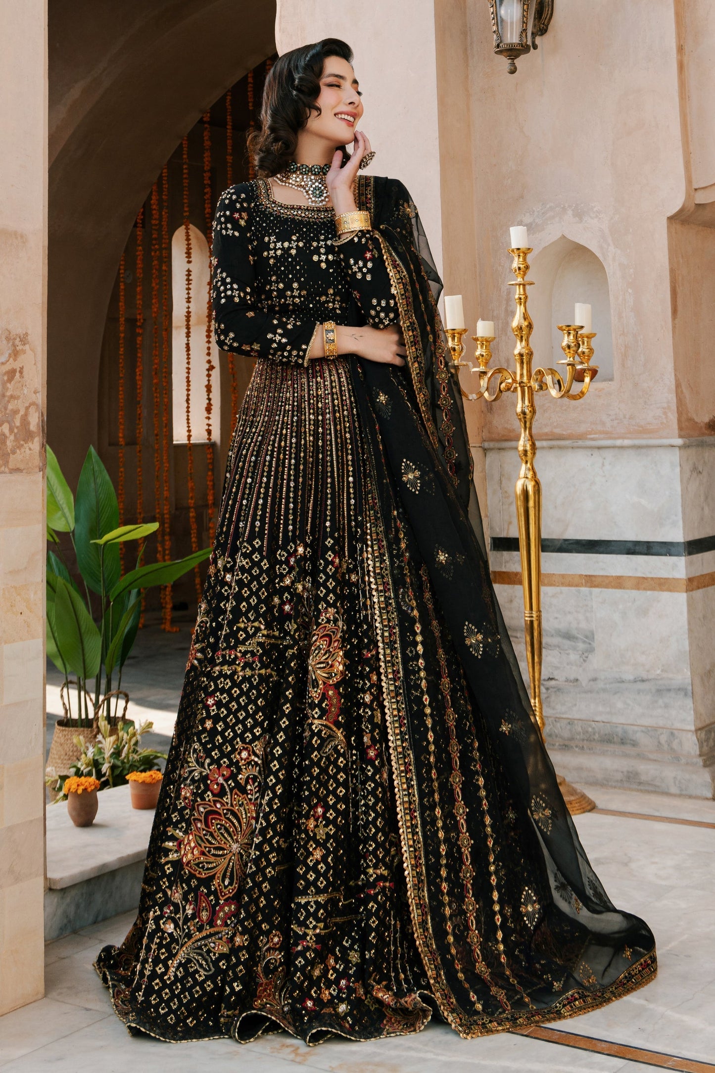 Naqshi | Ghar Ki Shadi | Kaif XS Black Indian Raw Silk