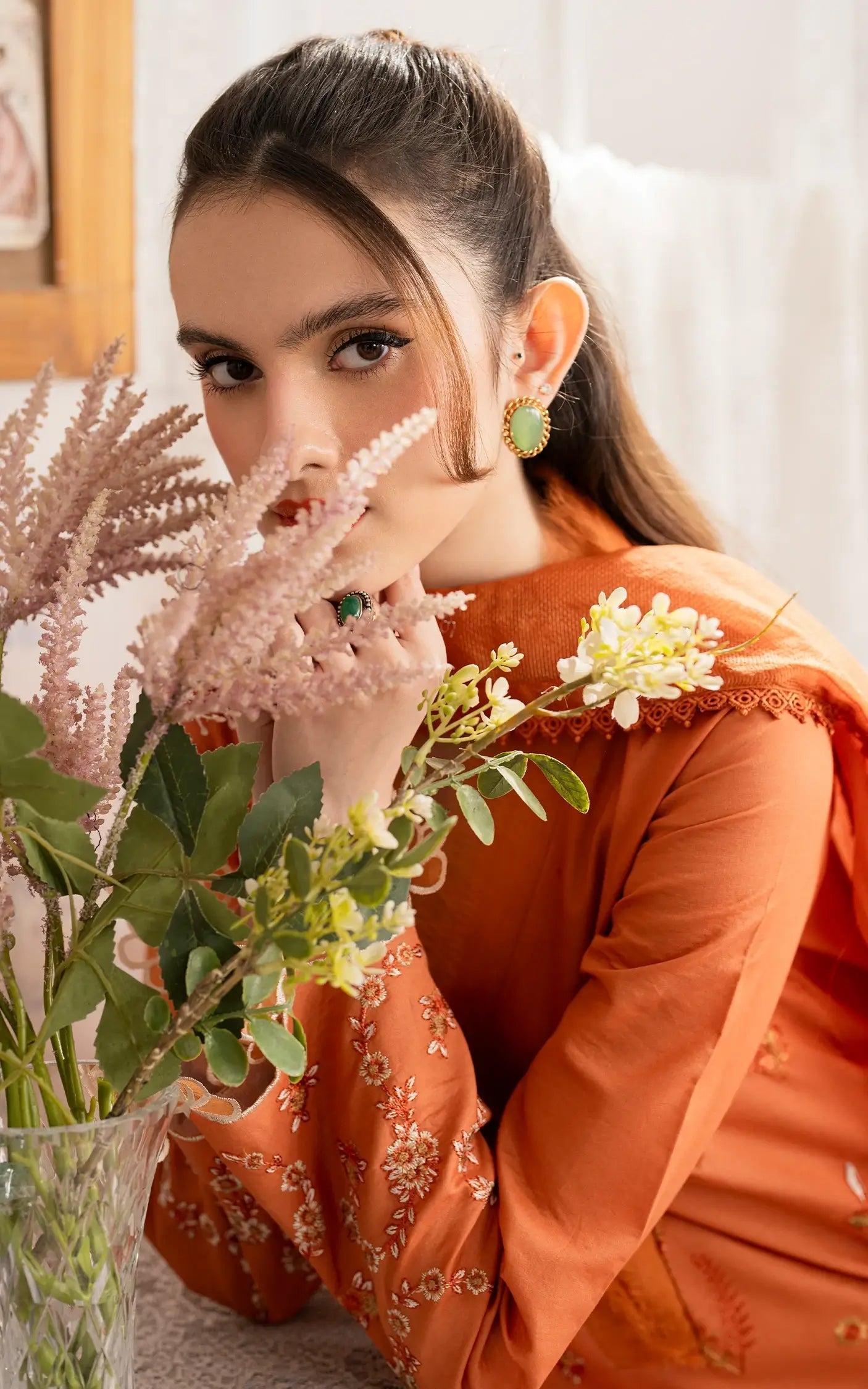 Asifa and Nabeel | Meraki Vintage 25 | Nargis (MVL25-19) L Orange Lawn