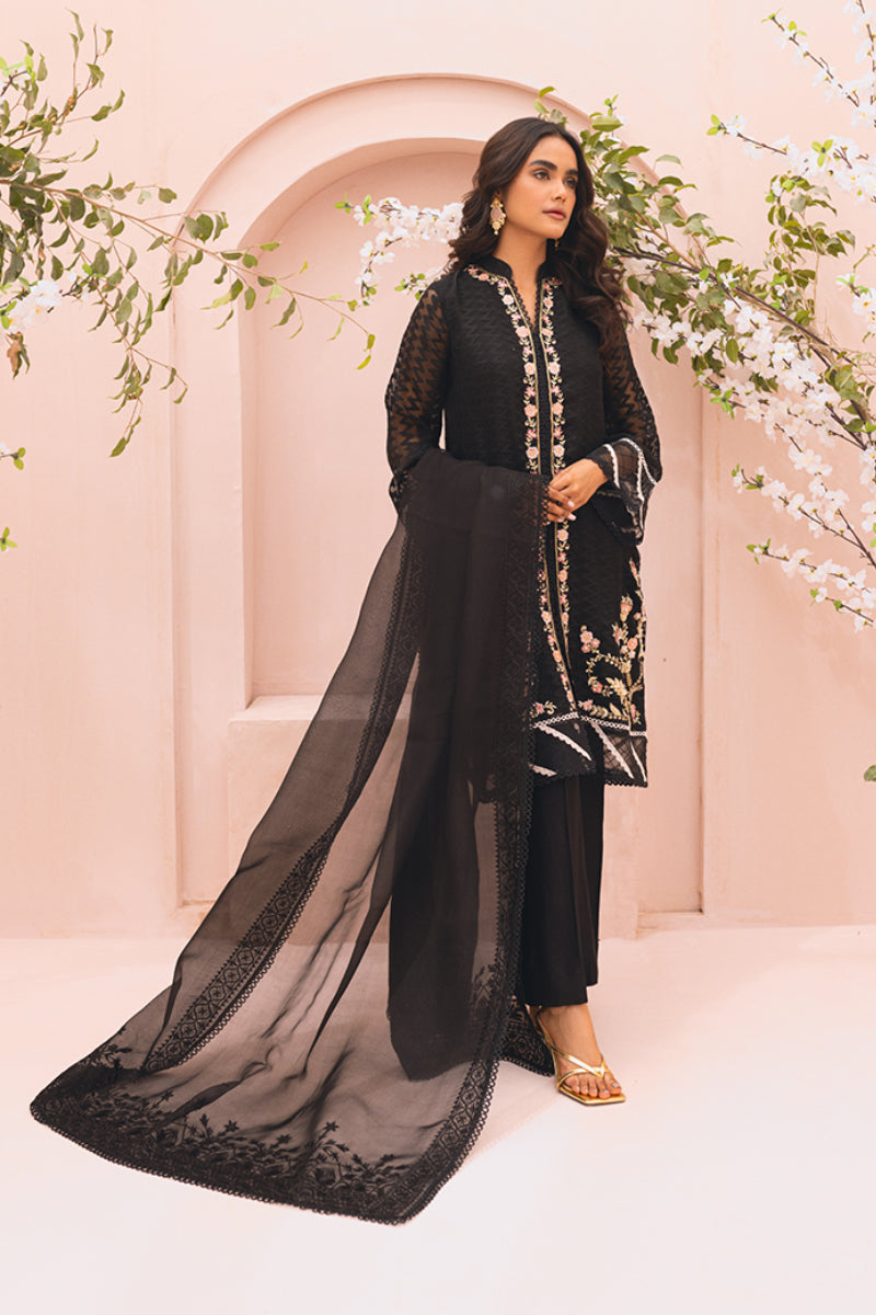 Sana Abbas | Luxury Pret | Naza XL Black Organza