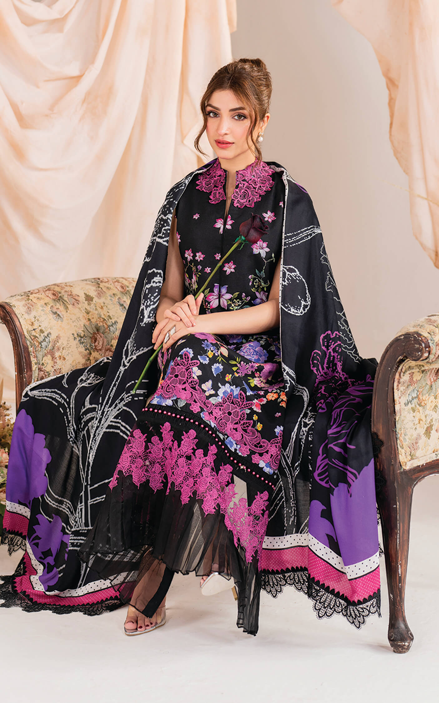 Asifa and Nabeel | Winter Meraki 24 | Nocturne-MW-10 - Pakistani Designer Dress - by Asifa and Nabeel | Type: Ladies Clothes - 100% Original at Saira Sultan