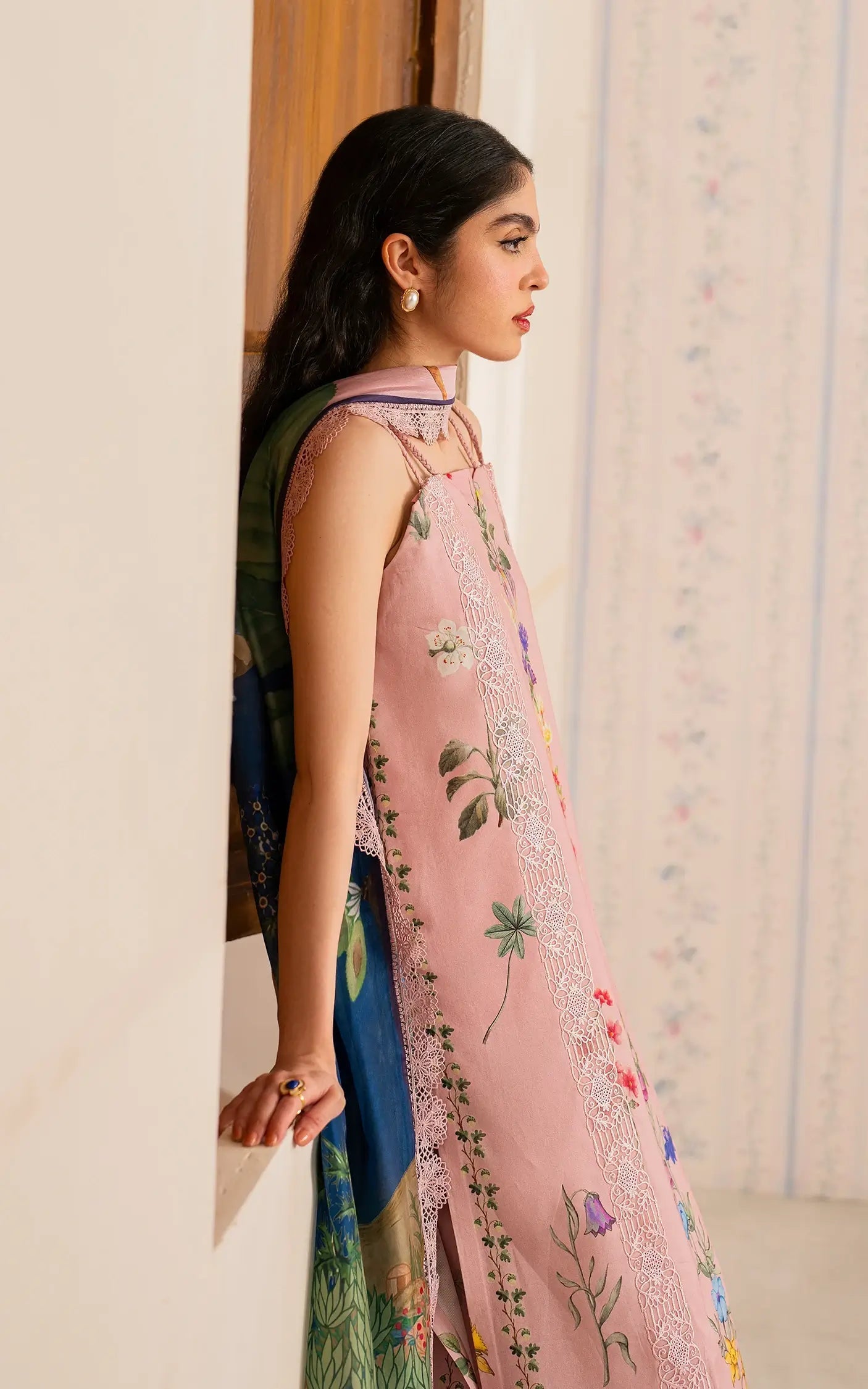 Asifa and Nabeel | Meraki Vintage 25 | Noor (MVL25-14) XL Pale Peach Lawn