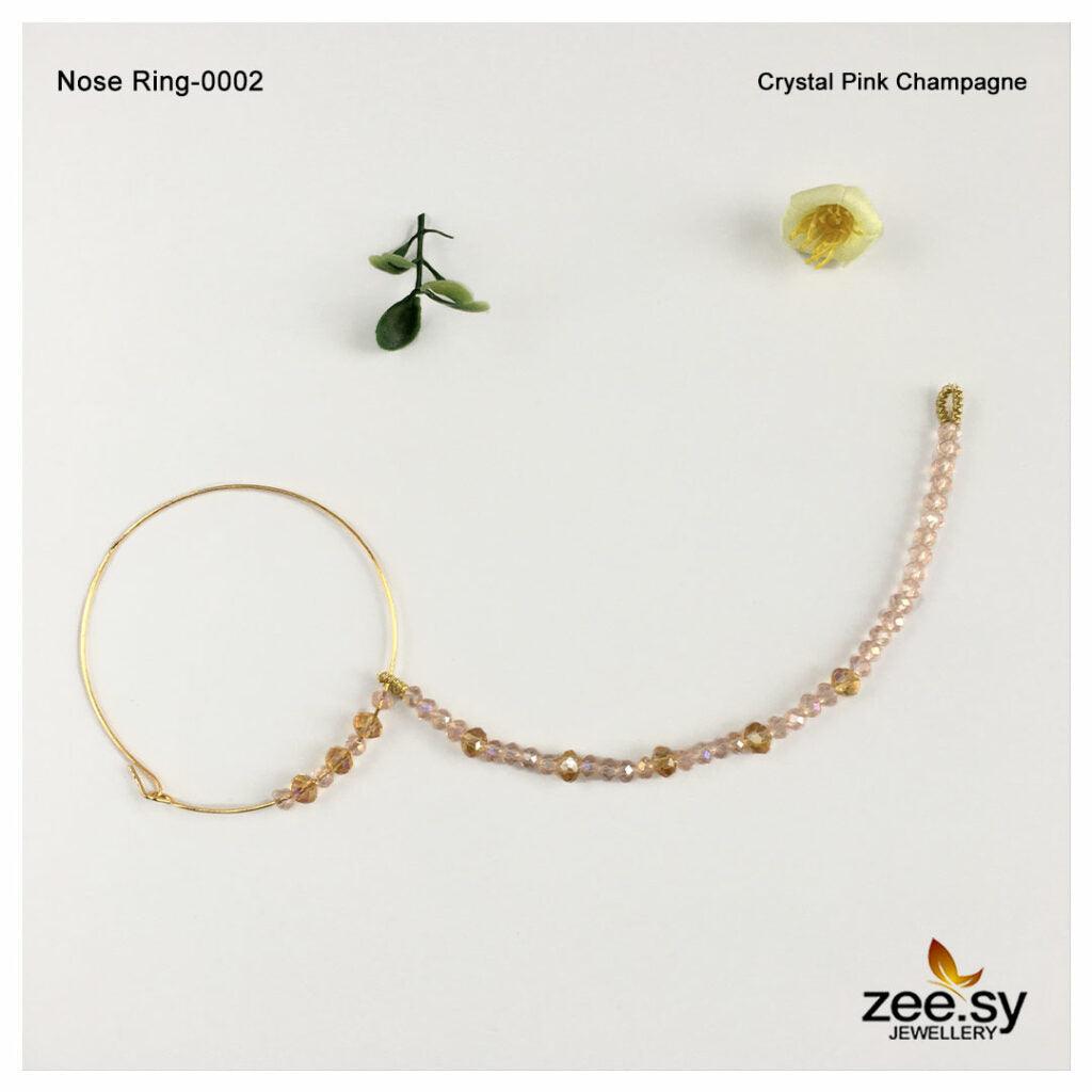 Nose Ring-0002 Crystal Pink Champagne