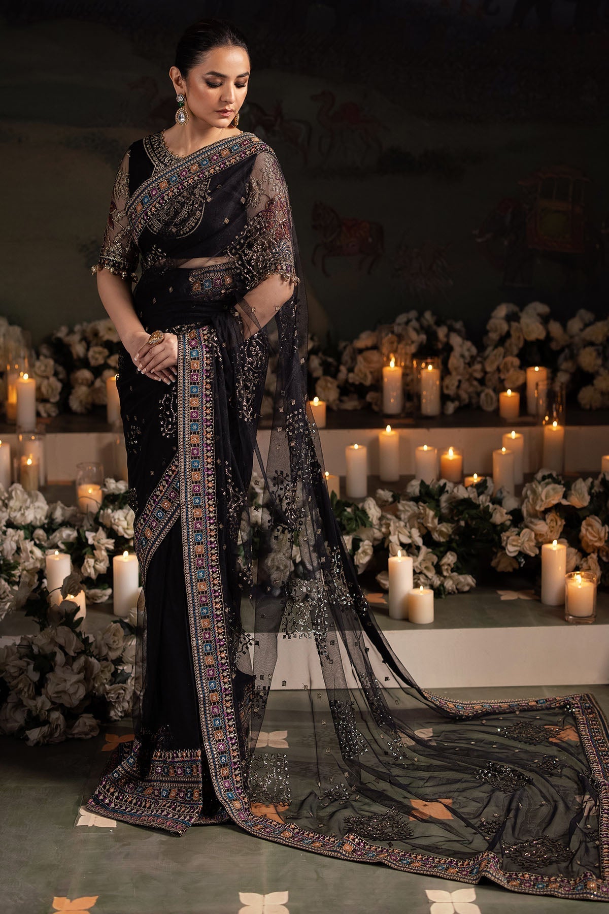 Nureh | Alfaaz Formals | NL-78 RUHI XL Black Net