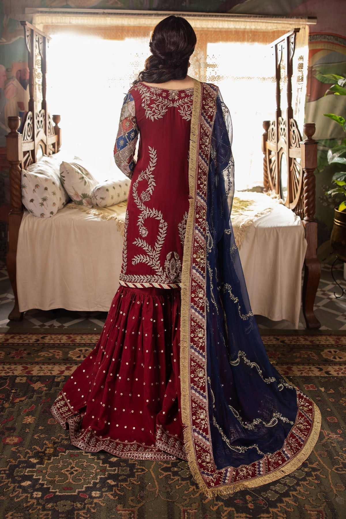 Nureh | Alfaaz Formals | NL-76 SHEHRBANO S Deep Red Chiffon