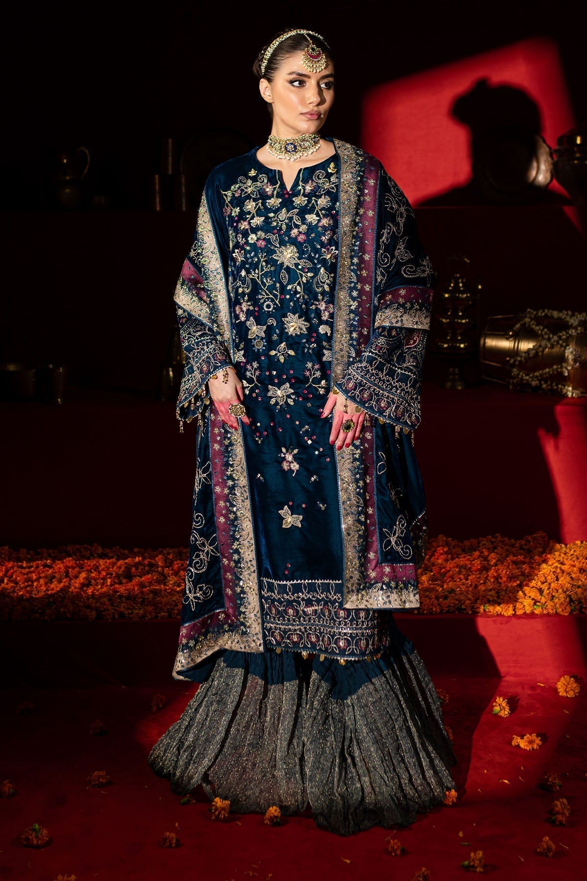 Nureh | Maya Velvet | NW-90 - Pakistani Designer Dress - by Nureh | Type: Ladies Clothes - 100% Original at Saira Sultan
