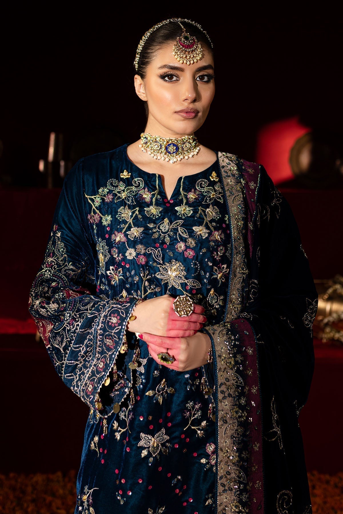 Nureh | Maya Velvet | NW-90 - Pakistani Designer Dress - by Nureh | Type: Ladies Clothes - 100% Original at Saira Sultan