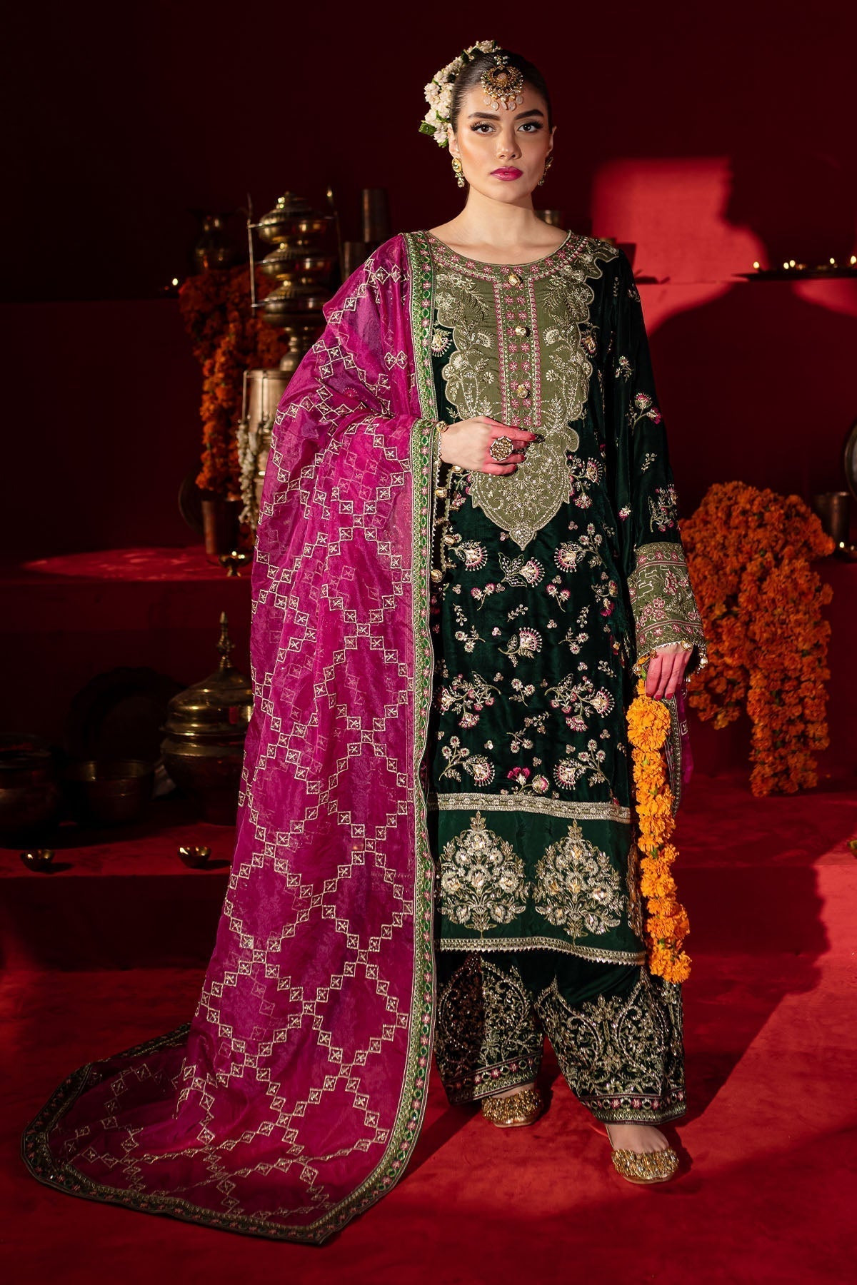 Nureh | Maya Velvet | NW-88 - Pakistani Designer Dress - by Nureh | Type: Ladies Clothes - 100% Original at Saira Sultan
