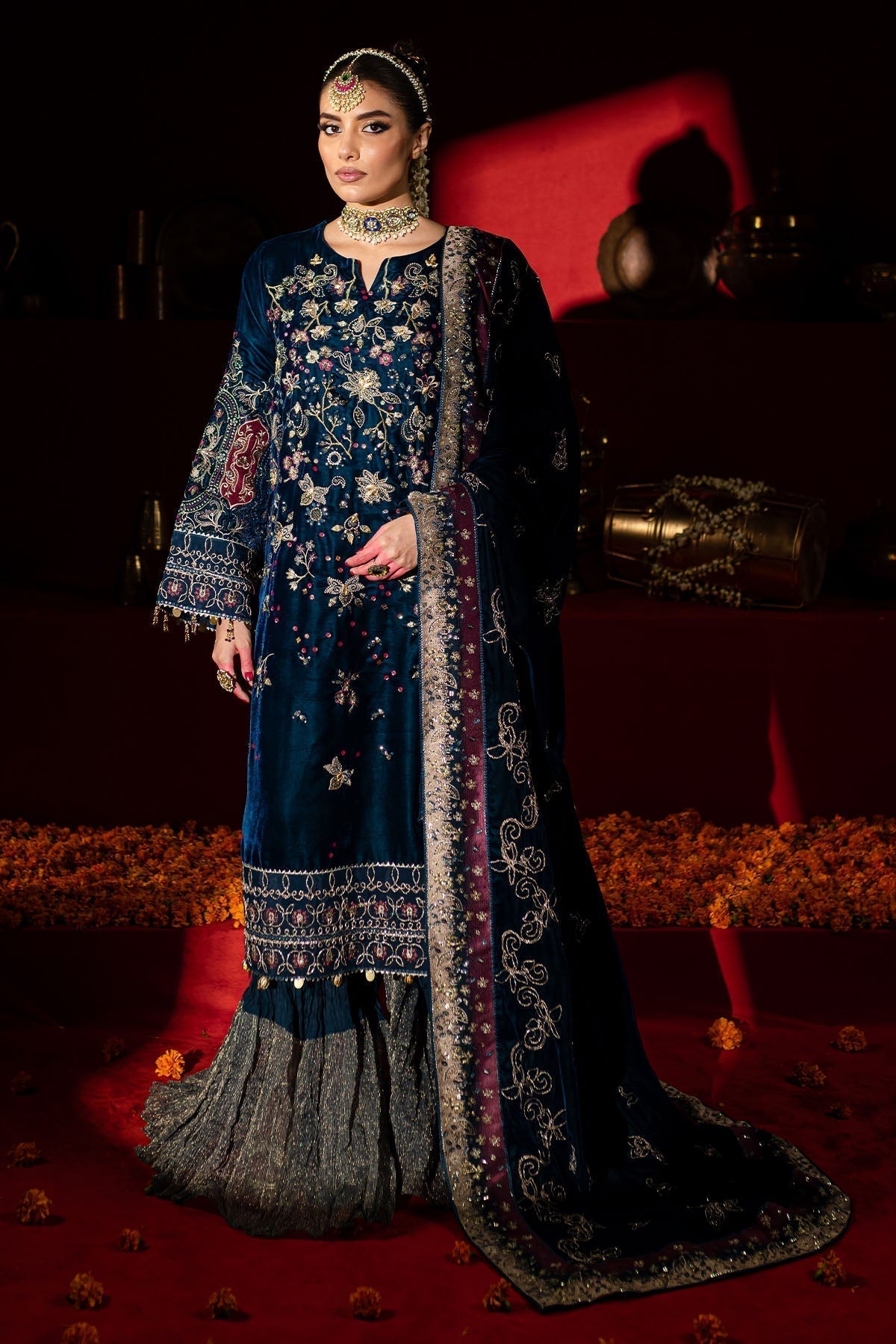 Nureh | Maya Velvet | NW-90 - Pakistani Designer Dress - by Nureh | Type: Ladies Clothes - 100% Original at Saira Sultan