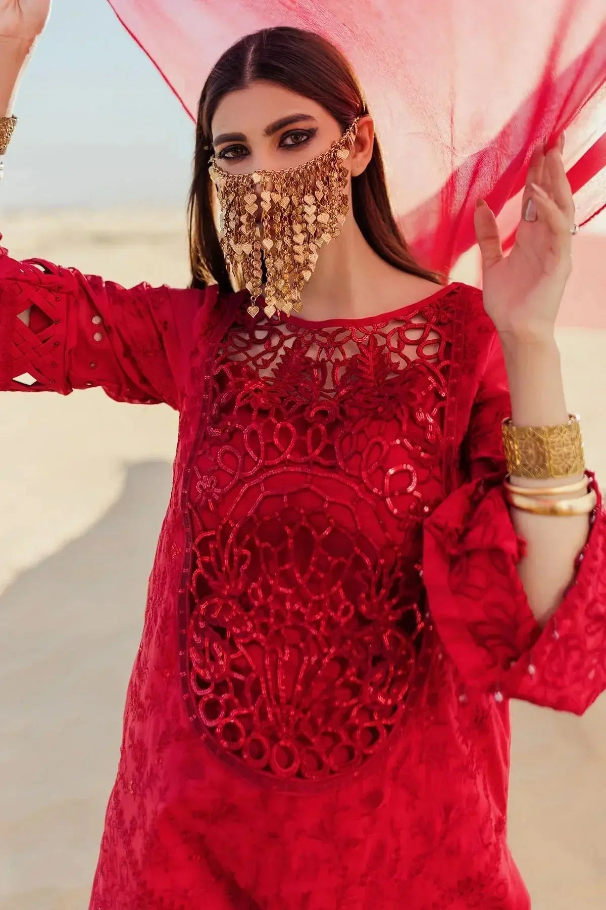 Nureh | Sehra Swiss Voil Lawn | AURORA - NE-79 - Pakistani Designer Dress - by Nureh | Type: Luxury - 100% Original at Saira Sultan