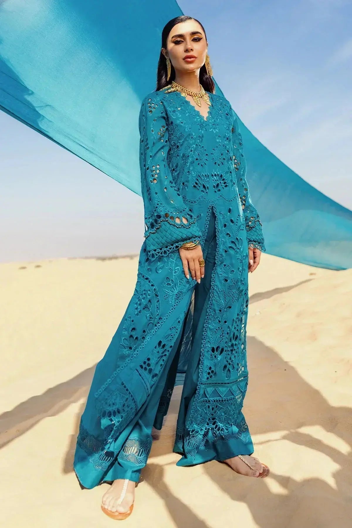 Nureh | Sehra Swiss Voil Lawn | BOSCO - NE-78 - Pakistani Designer Dress - by Nureh | Type: Luxury - 100% Original at Saira Sultan