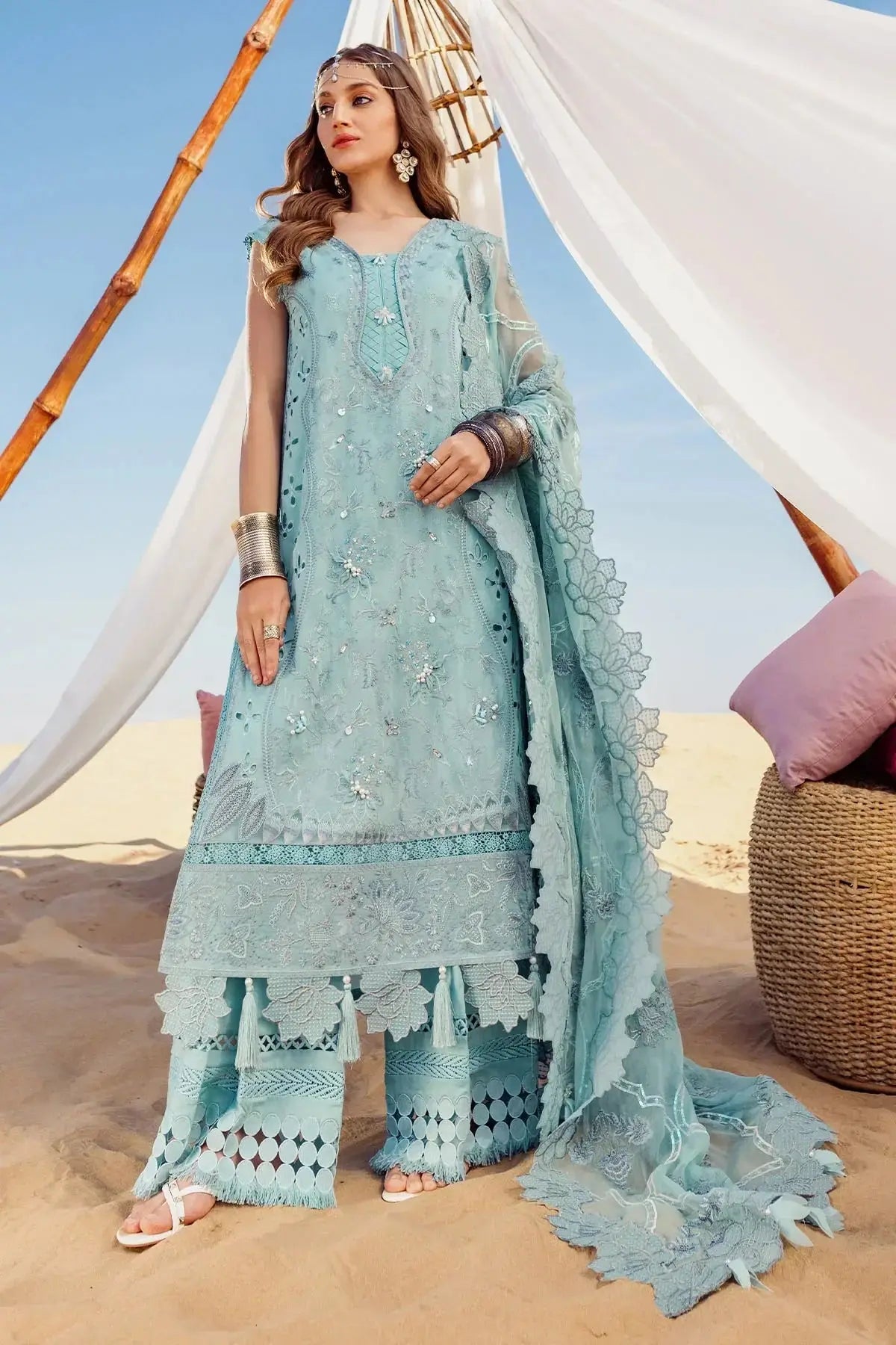 Nureh | Sehra Swiss Voil Lawn | AROOSH - NE-76 - Pakistani Designer Dress - by Nureh | Type: Luxury - 100% Original at Saira Sultan