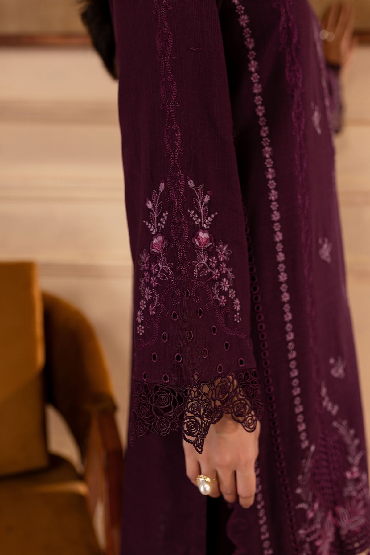 Nureh | Shades of Winter | NP-581 L Maroon Khaddar