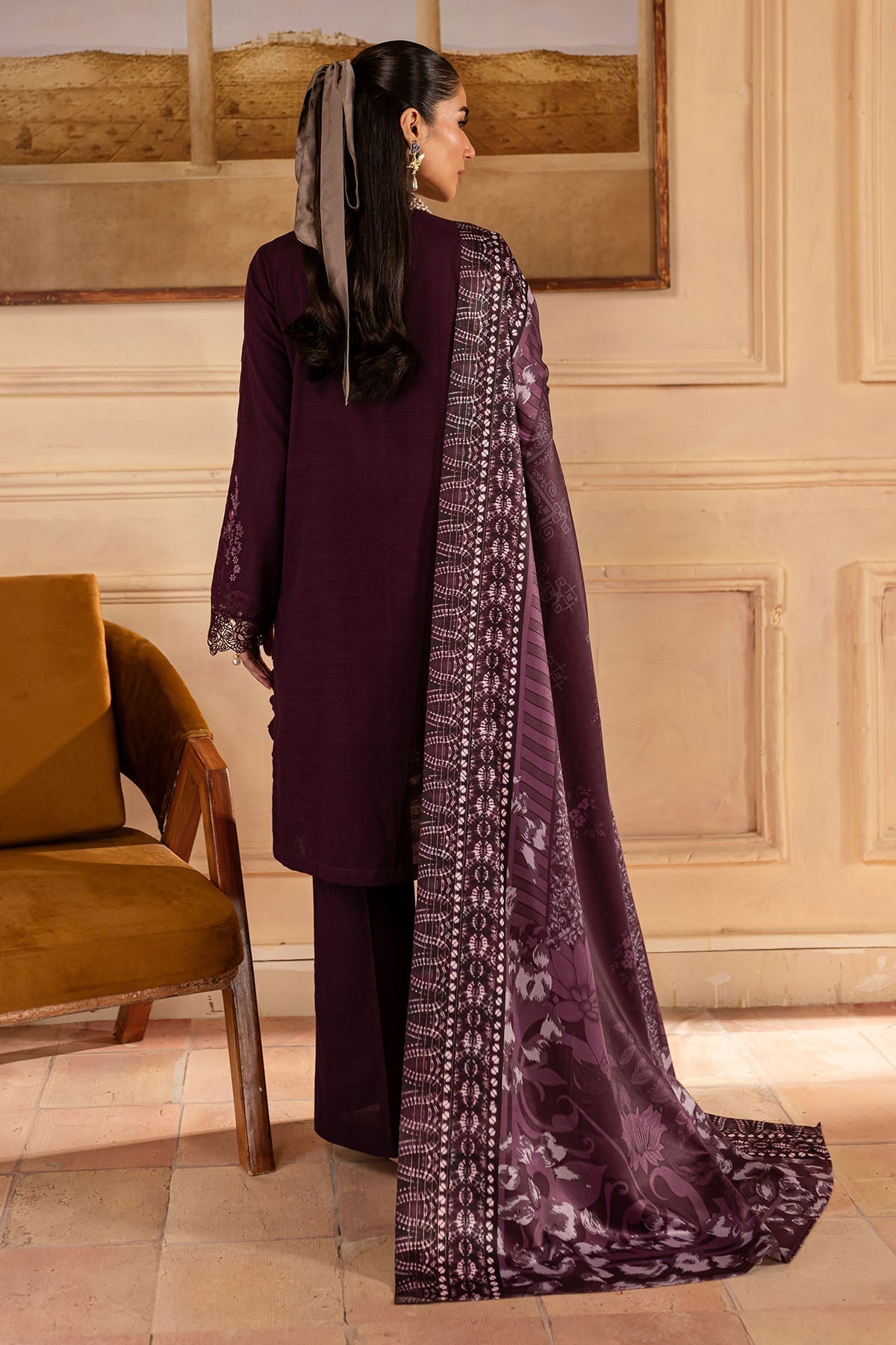 Nureh | Shades of Winter | NP-581 S Maroon Khaddar