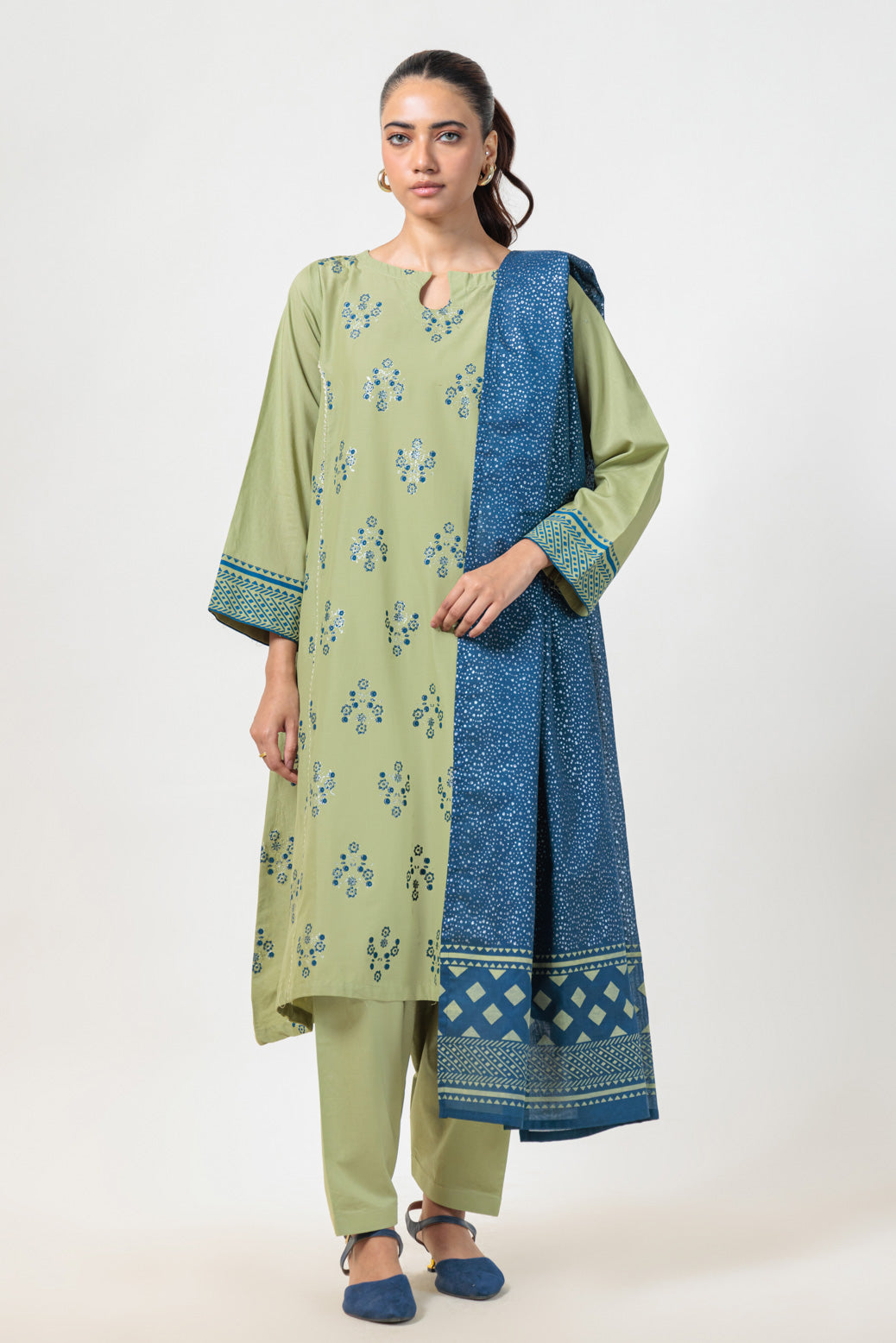 Bonanza Satrangi | Green Cambric 3 Piece (PWS5243P03) 14 Green