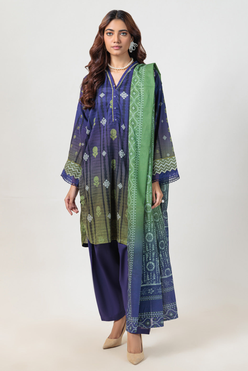 Bonanza Satrangi | Blue Lawn 3 Piece (PWS6243P14) 10 Blue
