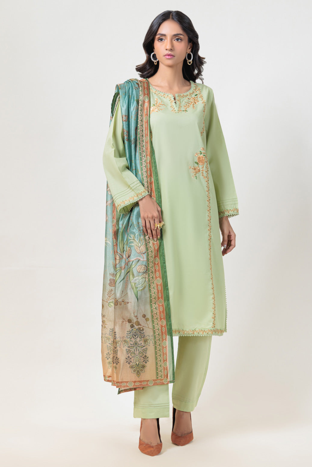 Bonanza Satrangi | Green Dobby 3 Piece (PWS6243P19) 14 Green