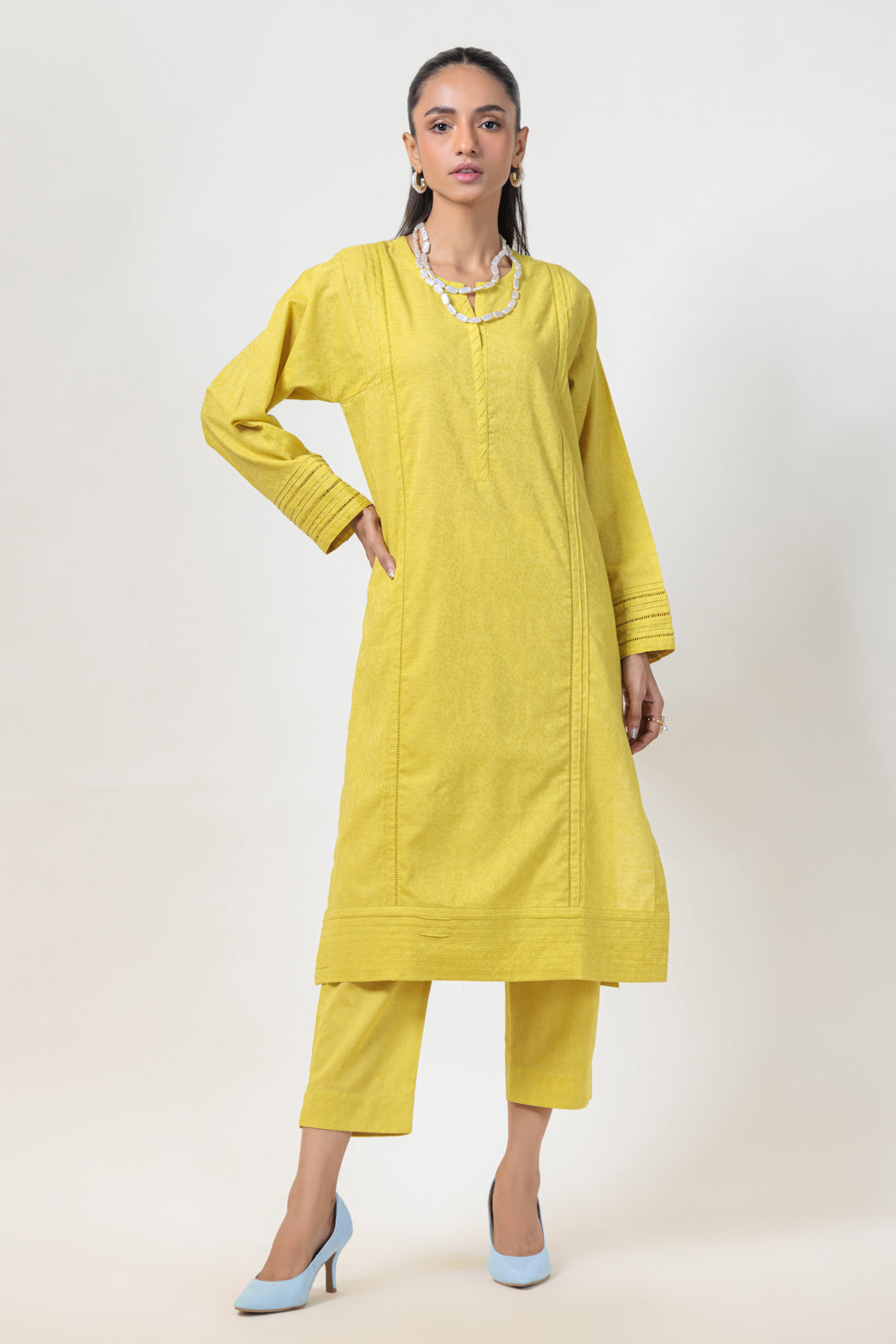 Bonanza Satrangi | Olive Jacquard 2 Piece (PWS7242P06) 8 Olive