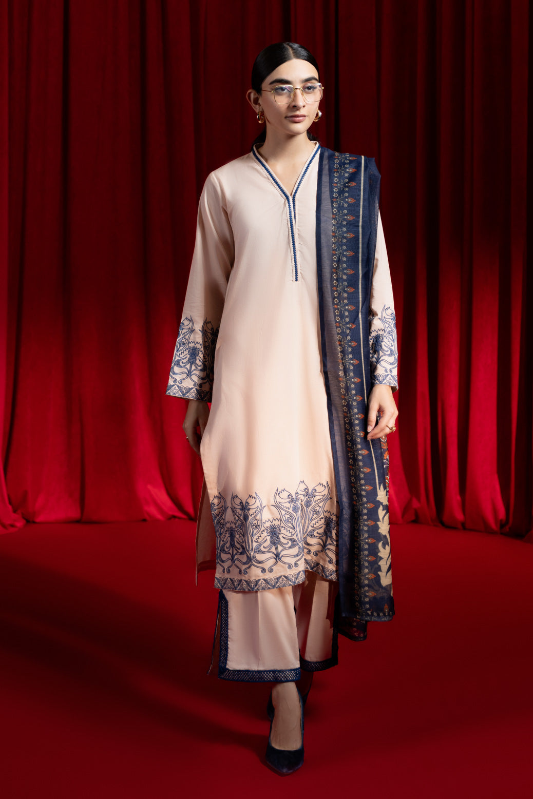 Bonanza Satrangi | Peach Cambric 3 Piece (PWS7243P01) 8 Peach