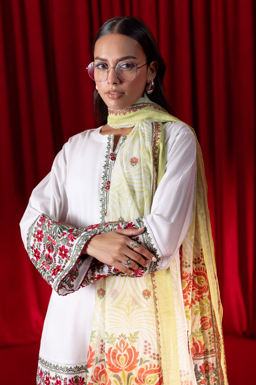 Bonanza Satrangi | White Cambric 3 Piece (PWS7243P04) 10 White