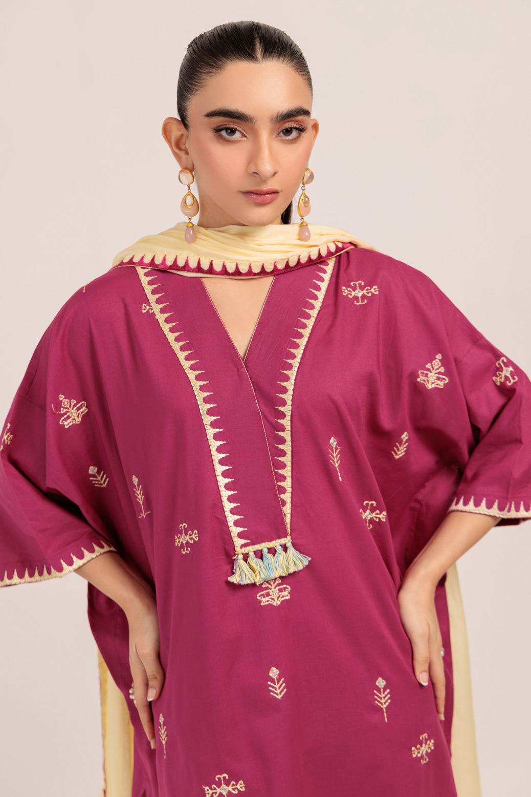 Bonanza Satrangi | Magenta Cambric 3 Piece (PWS7243P10) 16 Magenta